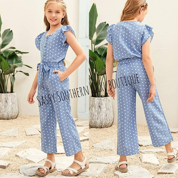 🆕⭐Blue polka dot pant set - Picture 1 of 8